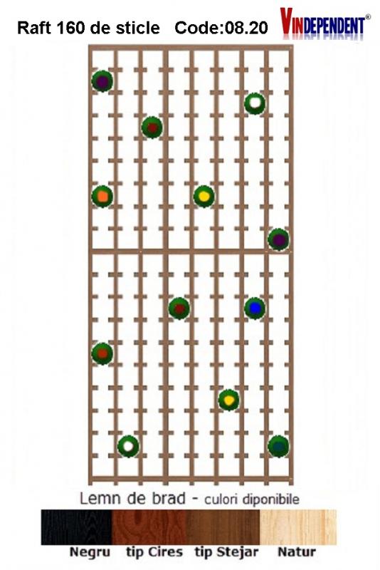 Raft lemn pentru 160 de sticle