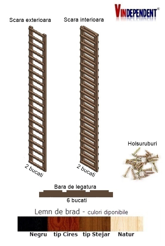 Raft din lemn pentru 60 de sticle